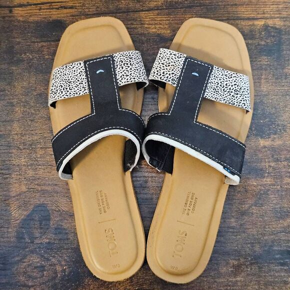 Toms Seacliff Sandals Women's Tan/Black/White Size 9 - Picture 5 of 5